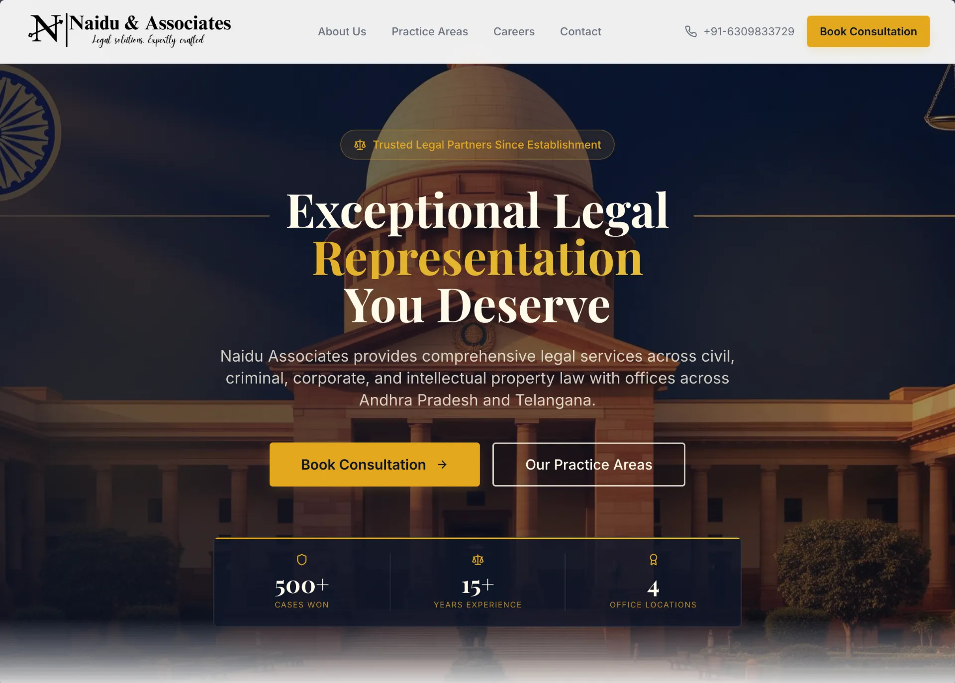 Naidu Associates — Law Firm website screenshot