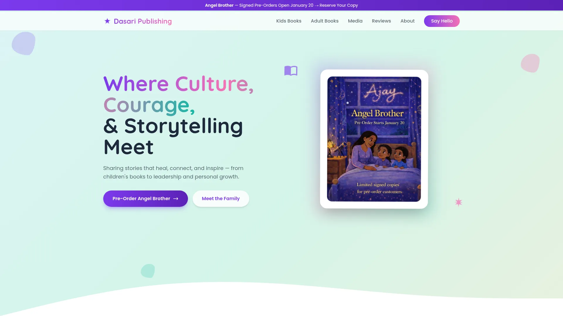 Dasari Publishing website screenshot